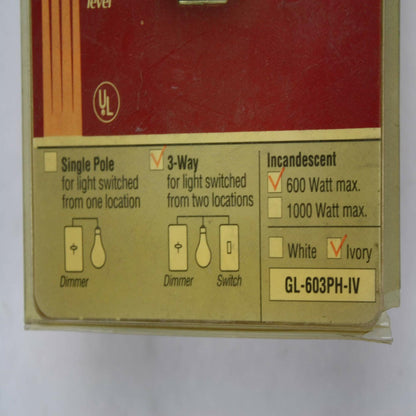Lutron Electronics Gl-603Ph-Iv Gl-603Ph-Ivyder Preset Dimmer