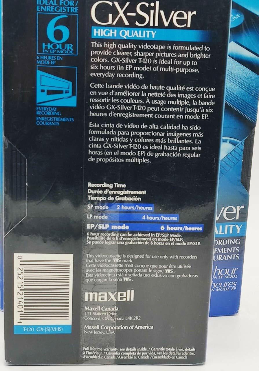 Maxell 4 Pack GX-Silver T-120 VHS