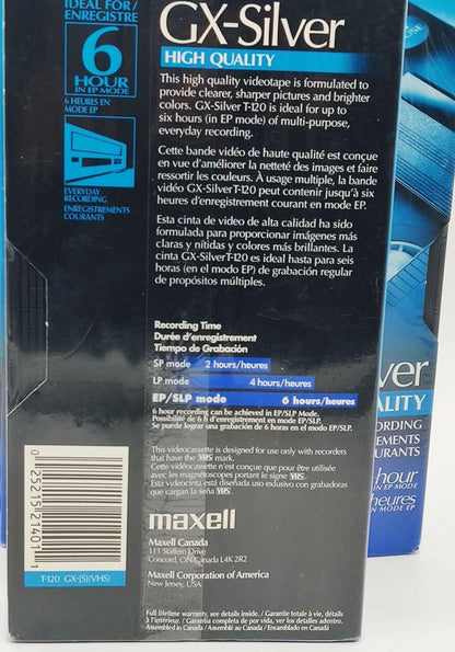 Maxell 4 Pack GX-Silver T-120 VHS
