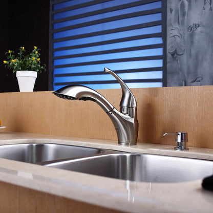 Kraus KSD-30SN Soap Dispenser Satin Nickel, Height: 2.1 inchesReach: 3.5 inches