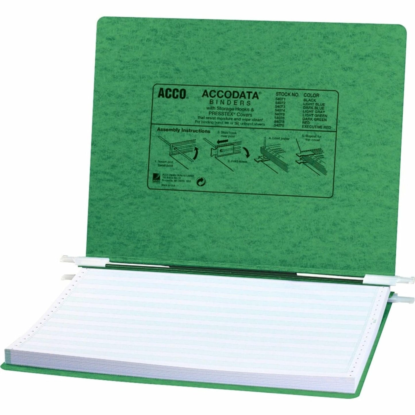 ACCO 14 7/8 x 11 Inches Presstex Hanging Data Binders (ACC54076), Dark Green