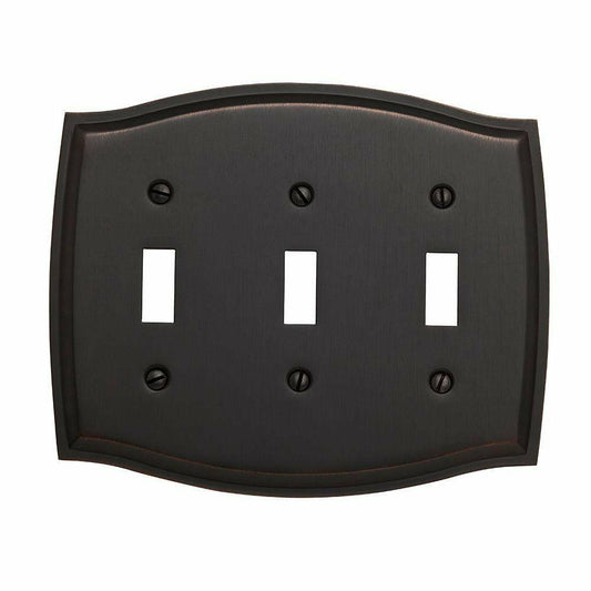 Baldwin 4780.112.CD Colonial Design Triple Toggle Switch Plate, Venetian Bronze
