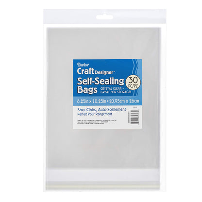 Darice 1115-18 30/Pack Plastic Self Sealing Bags, 8-1/4 by 10-1/4-Inch, Clear