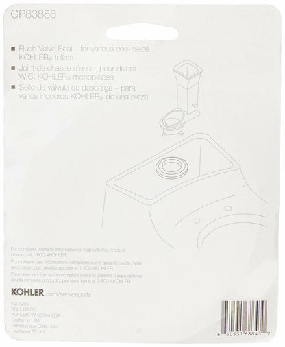 Kohler GP83888 Flush Valve Seal Gasket, One Size