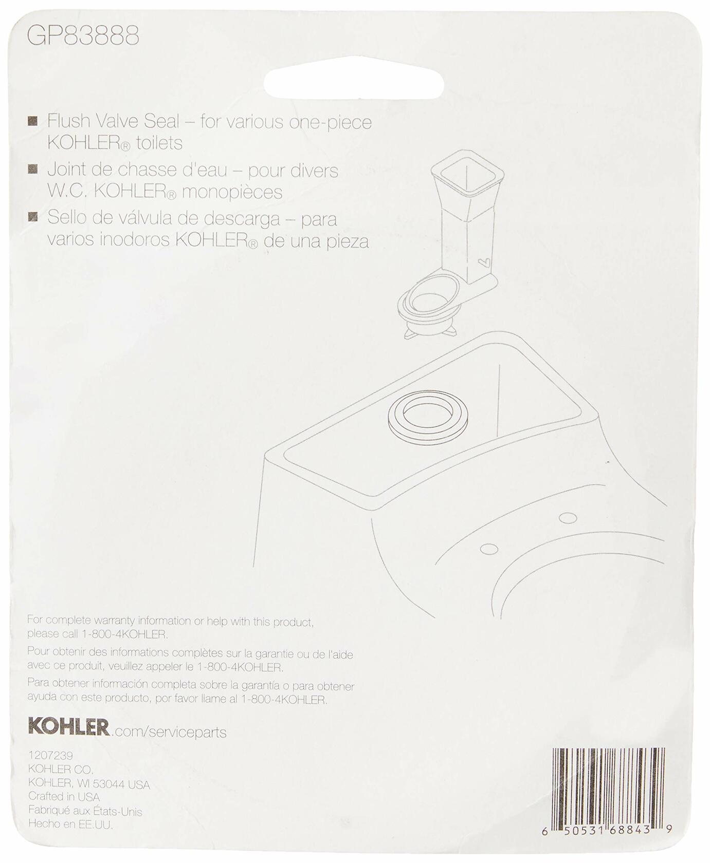 Kohler GP83888 Flush Valve Seal Gasket, One Size