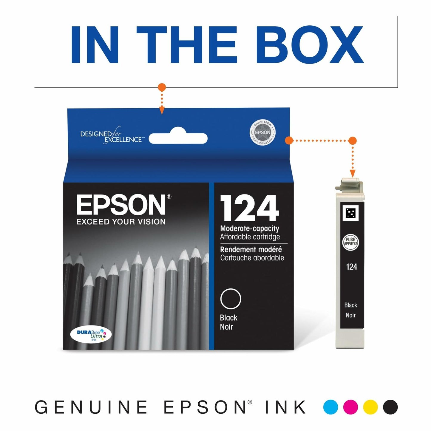 Epson T124120-S DURABrite Ultra Black Moderate Capacity Cartridge Ink