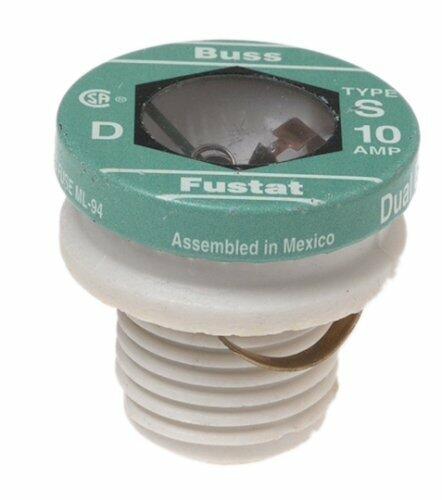 Bussmann S-10 10 Amp Type S Time-Delay Dual-Element Plug Fuse Rejection Base, 125V UL Listed by Bussmann