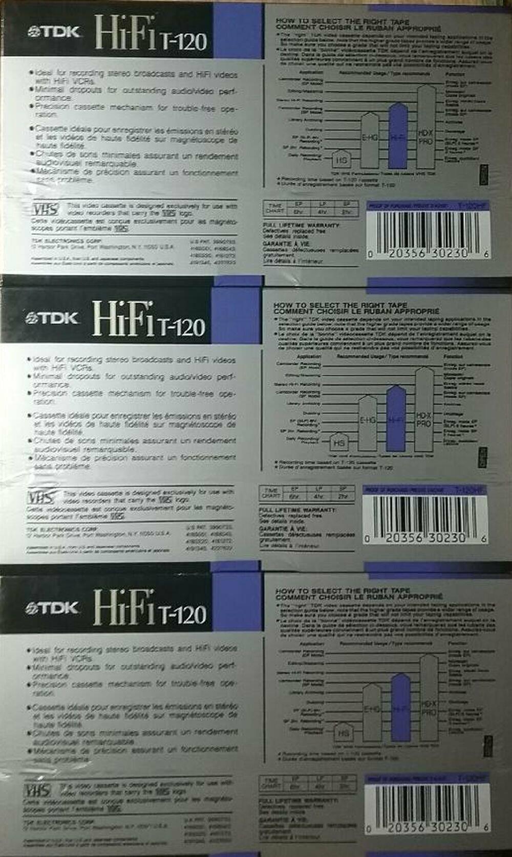 TDK T120HF Hi-Fi VHS tape (120 minutes) 3 PACK