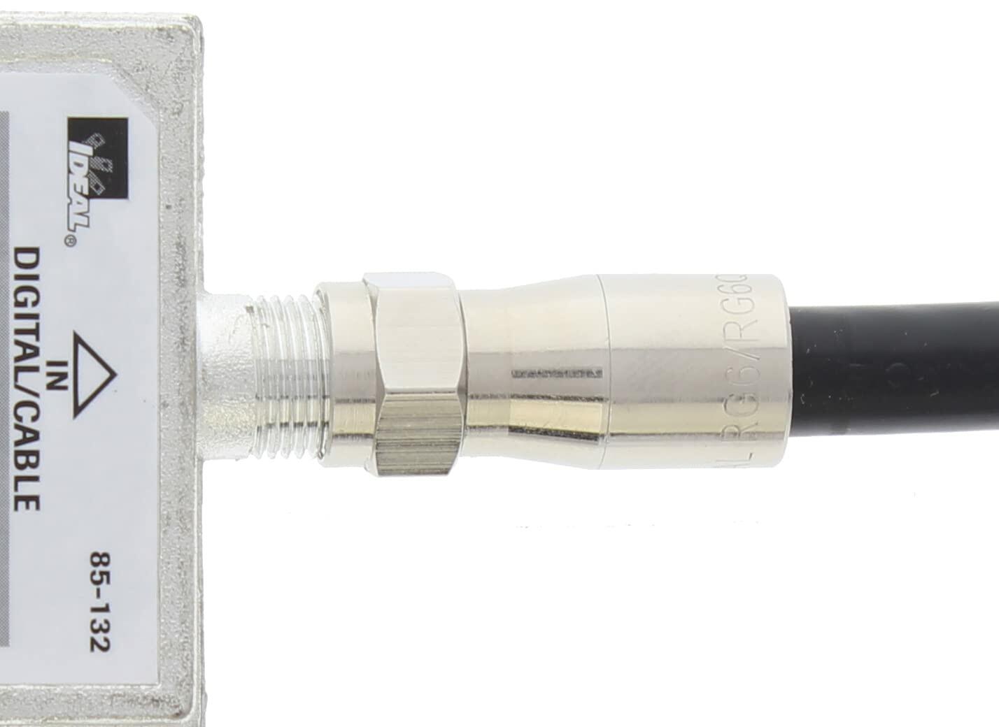 IDEAL Industries, Inc. 92-640 RG-6 Quad F Compression Connector, Z6F Connectors for Indoor Cable and Satellite TV Installations, 25 Connectors