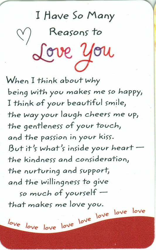 I Have So Many Reasons To Love You - Wallet Card