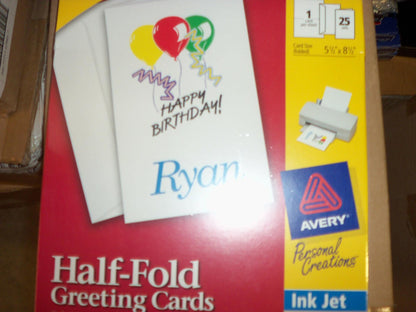 Avery 3297 Half Fold Greeting Cards (25 Cards to the Package)