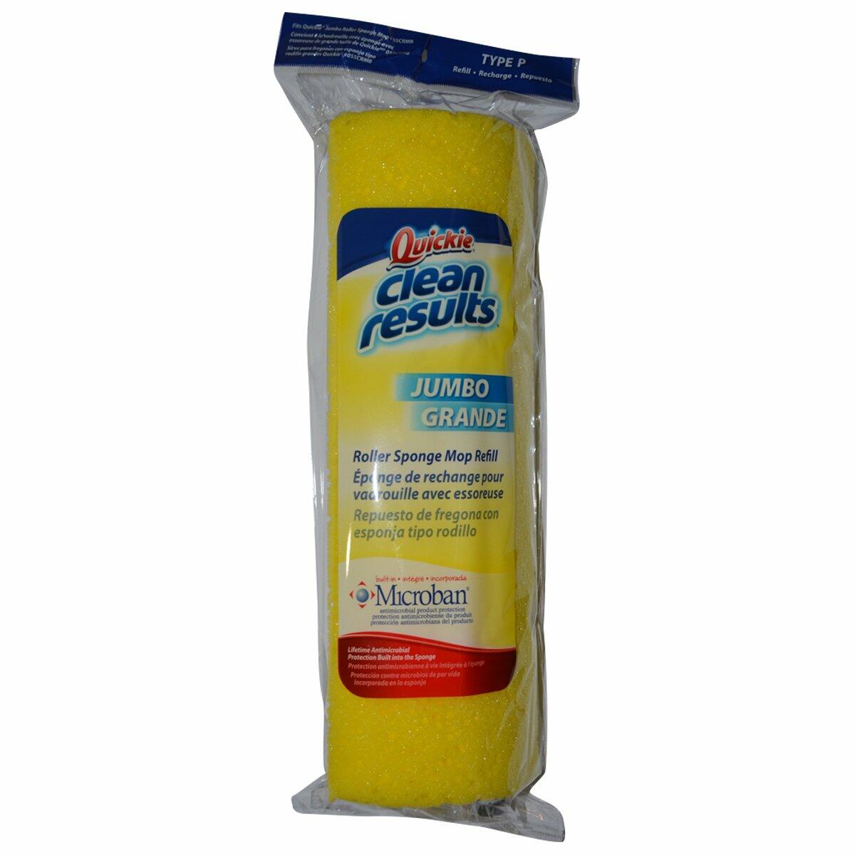Quickie Clean Results Roller Jumbo Sponge Mop Refill - Works on Type P Mops � 12 Inch Sponge