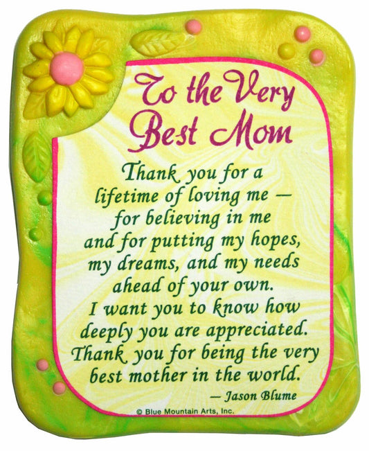 Sculpted Magnet: To the Very Best Mom, 3.0" x 3.5"
