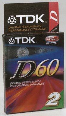 TDK IEC I/Type 1 D60 Dynamic Performance 60-Minute Cassette (2 pack)