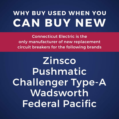 Connecticut Electric UBIZ0220-New Zinsco RC3820 Replacement Two Pole 20 Amp Thin Series Circuit Breaker