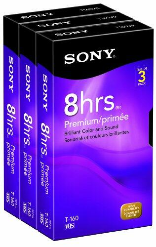 Sony 3T160VR 160-Minute VHS - 3 Pack (Discontinued by Manufacturer)