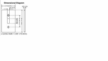 Leviton 86005 2-Gang 1-Toggle 1-Duplex Device Combination Wallplate, Standard Size, Thermoset, Device Mount, Ivory