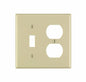 Leviton 86005 2-Gang 1-Toggle 1-Duplex Device Combination Wallplate, Standard Size, Thermoset, Device Mount, Ivory