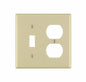 Leviton 86005 2-Gang 1-Toggle 1-Duplex Device Combination Wallplate, Standard Size, Thermoset, Device Mount, Ivory