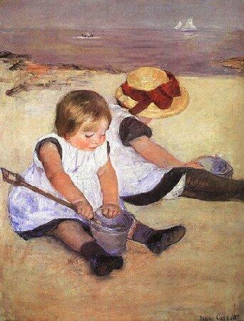 Puzzles Plus Children Playing on the Beach Mary Cassatt 24 Piece Jigsaw Puzzle