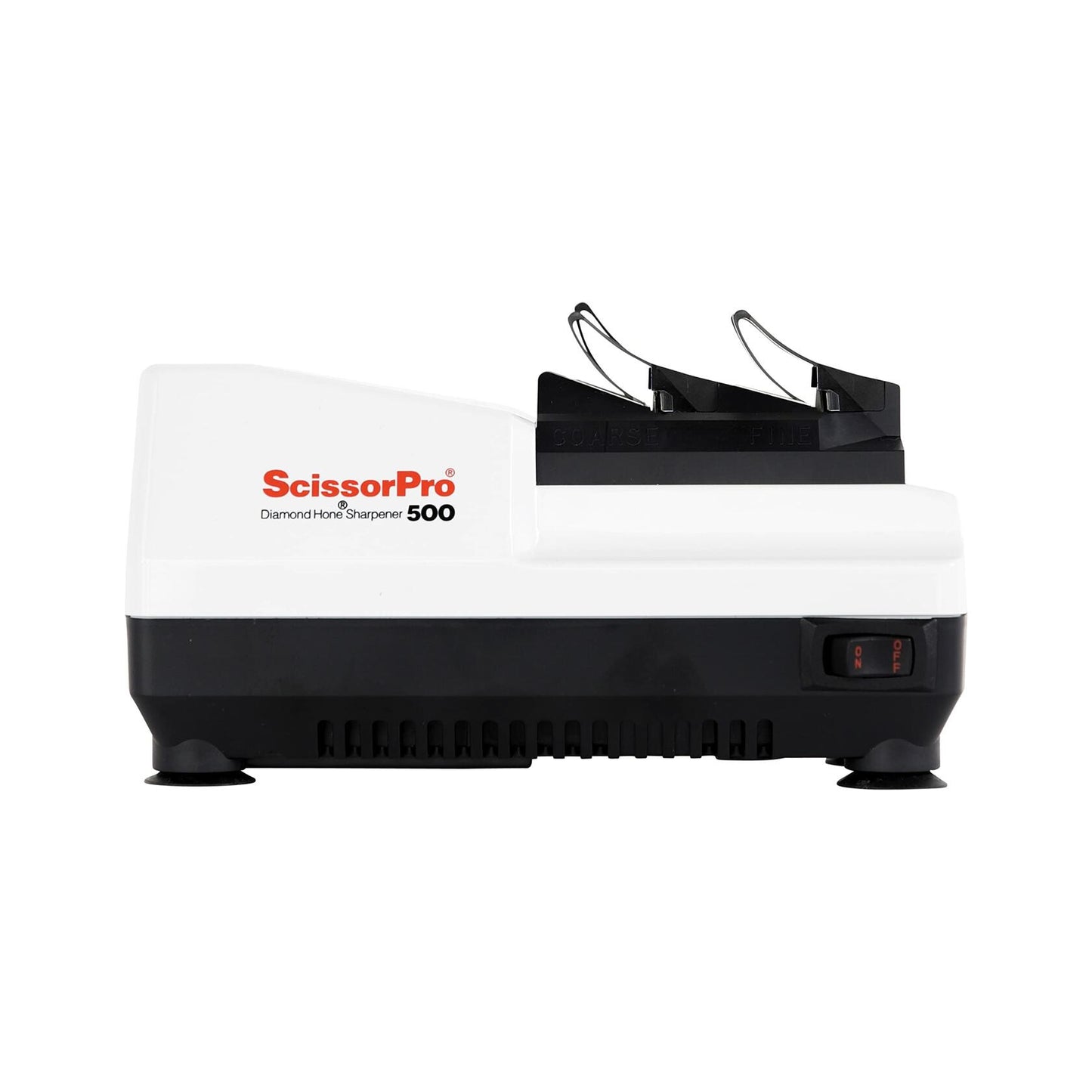 Chef's Choice Scissorpro Electric Professional with Diamond Hone Features Precise Angle Guides Sharpens a Variety of Household Scissors, 2-Stage, White