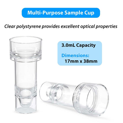 Globe Scientific 110911 Polystyrene Multi-Purpose Sample Cup, 3mL Capacity (Pack of 1000)