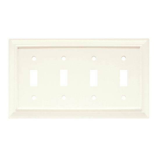 Brainerd 64536 Wood Architectural Quad Toggle Switch Wall Plate / Switch Plate / Cover