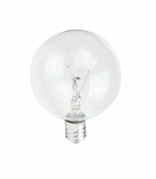 25 Watts 120 Volts Clear Globe Bulb Candelabra Screw (E12) Base