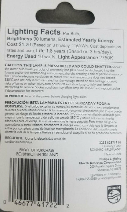 Philips 417220 Landscape Lighting and Indoor Flood 10-Watt MR11 12-Volt Light Bulb