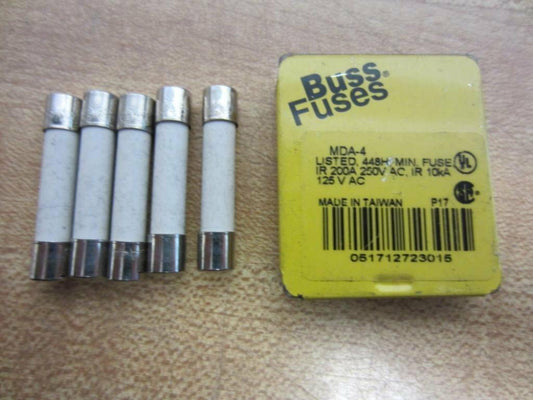 Bussmann MDA-4 Buss Fuse 4A 250V MDA4 (Pack of 5)