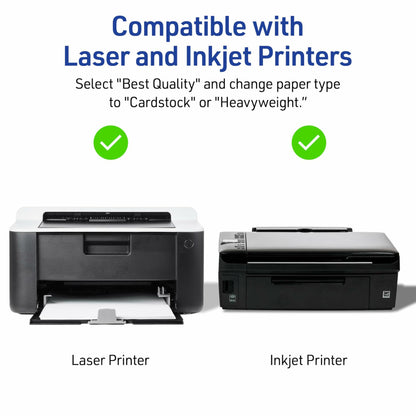 Avery Printable Large Tent Cards, Laser & Inkjet Printers, 50 Cards, 3.5 x 11 (5309)
