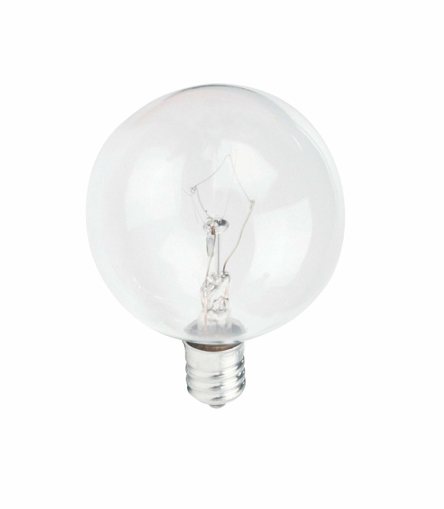 25 Watts 120 Volts Clear Globe Bulb Candelabra Screw (E12) Base