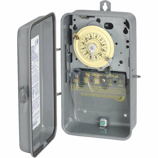 Intermatic T101R 120-Volt SPST 24 Hour Mechanical Time Switch with Outdoor Case, Color