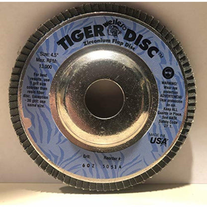 WEILER 4-1/2IN Tiger DISC Abrasive Flap DISC (50514) (10/Each)