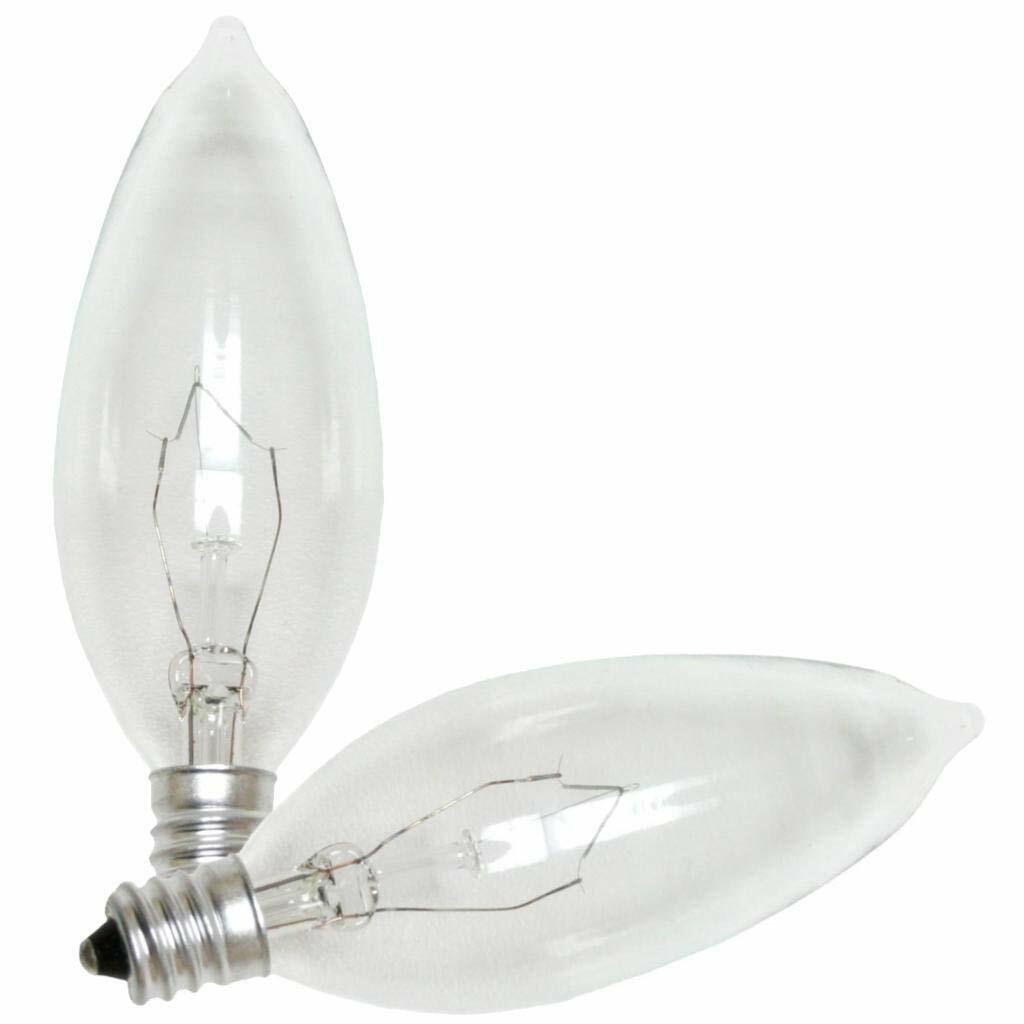 LEDVANCE Sylvania Incandescent 15W B10 Decorative Light Bulb, E12 Candelabra Base, Clear Finish 2850K Warm White, 2 Pack