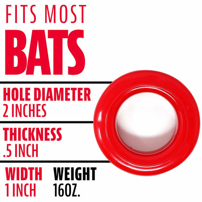 Franklin Sports Baseball + Softball Donut Bat Weight - 16 oz. Batting Donut for Adult + Youth Baseball + Softball Bats - Donut Batting Weight for Swing Training - Fits All Standard Bats