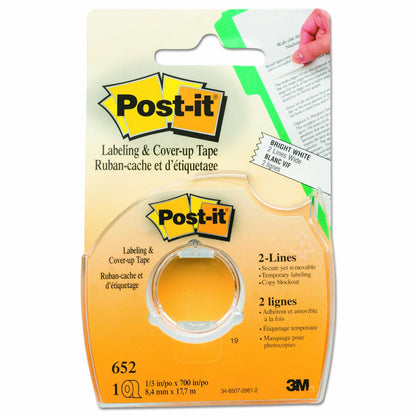 Post-it Labeling and Cover-Up Tape, 1 Roll ,1/3 in x 700 in (652)