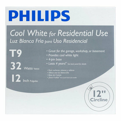Philips Circline Fluorescent T9 Light Bulb: 12-Inch, 4100-Kelvin, 32-Watt, Bi-Pin Base, Cool White