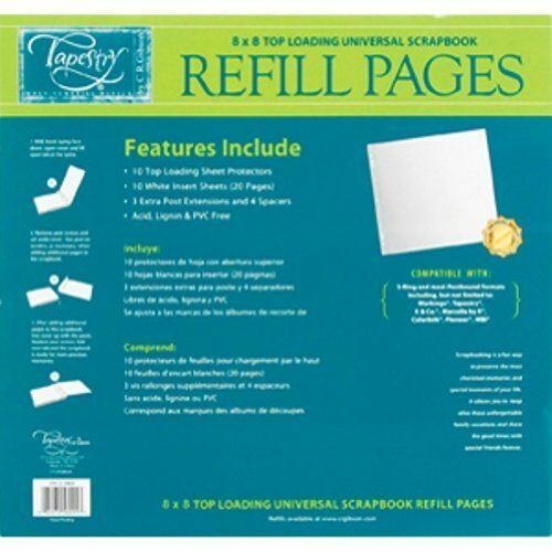 CR. Gibson Tapestry STK8-3465 8-Inch by 8-Inch Scrapbook Refill Pages