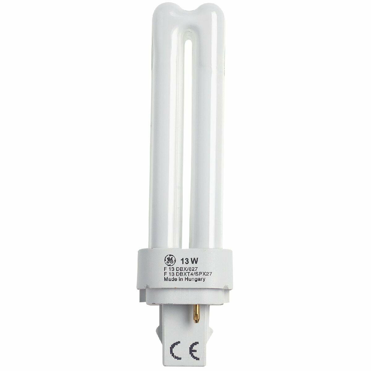 GE 18557 - F13DBXT4/SPX27 - 13 Watt - 2 Pin G24d-1 Base - 2700K - CFL