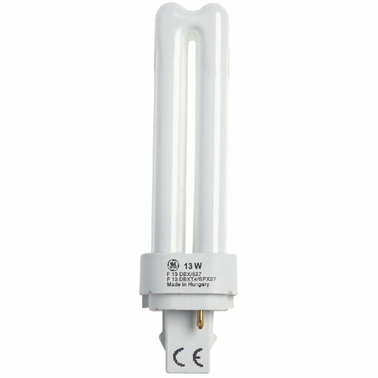 GE 18557 - F13DBXT4/SPX27 - 13 Watt - 2 Pin G24d-1 Base - 2700K - CFL