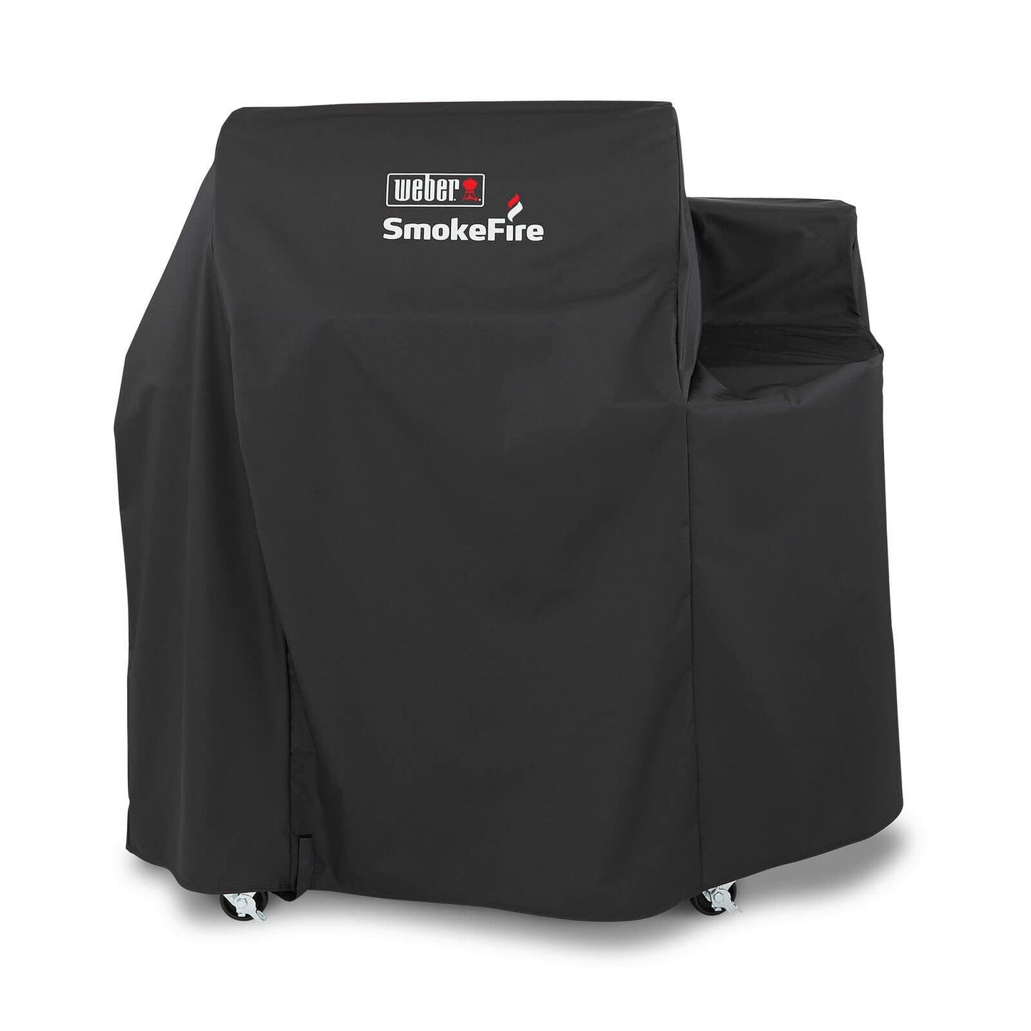 Weber SmokeFire EX4 Wood Pellet BBQ Grill Heavy Duty Breathable Resistant to Water and Weather Polyester Cover with Fastening Straps, Black