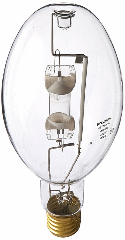 Sylvania SYL64036 M400/U/ED37 Clear Metal Halide Lamp, ED37 Mogul Screw (E39), 400 W, 4000K, 1 Count (Pack of 1)