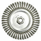 Radnor RAD64000332 6" x 5/8" - 11 Carbon Steel Stringer Bead Twist Knot Wire Wheel Brush for Use On Bench/Pedestal, Die/Right Angle Grinders, English, 15.34 fl. oz., Plastic, 1 x 1 x 1