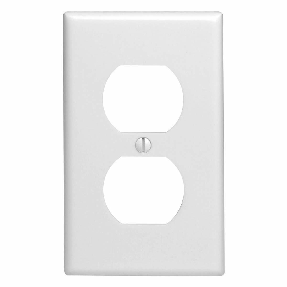 Leviton 88003-WMP 10 pack 1 Gang Wallplates, Duplex Receptacle, White
