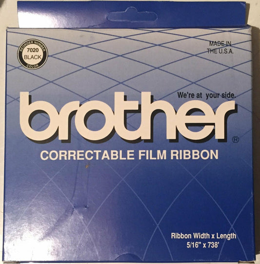 Brother 7020 Typewriter Correctable Ribbon, Black - In Retail Packaging