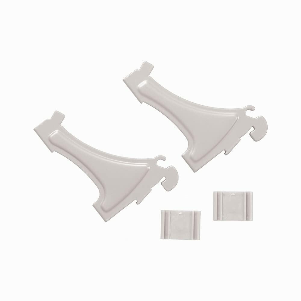 ClosetMaid ShelfTrack 2-Pack Shelf Brackets for Wire Compatible with 12 in. Shelves, Add On Angle Shoe Storage, White Finish, 3 in, 3"