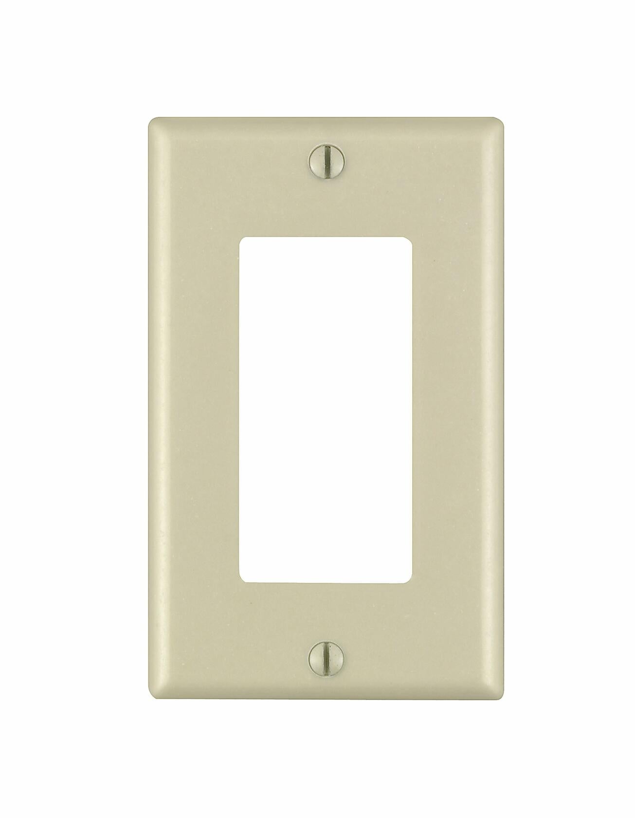 Leviton 80401-IMP 1-Gang Decora/GFCI Device Wallplate, Standard Size, Thermoset, Device Mount, 10-Pack, Ivory