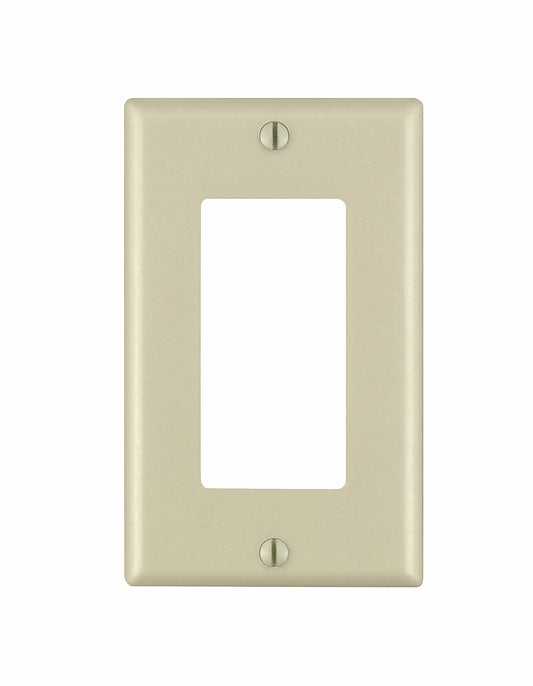 Leviton 80401-IMP 1-Gang Decora/GFCI Device Wallplate, Standard Size, Thermoset, Device Mount, 10-Pack, Ivory