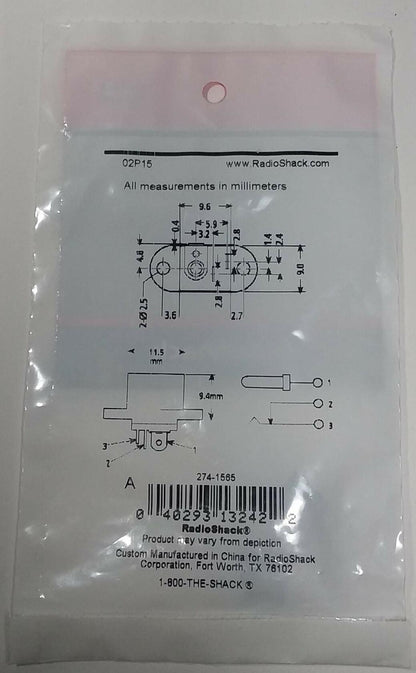 Radio Shack Female Panel-Mount Coaxial DC Power Jack - Size K 5.0mm x 2.1mm 2/PK